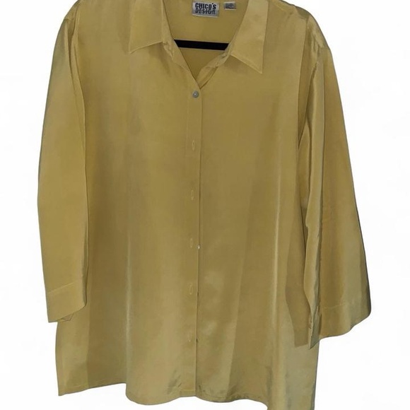 Chico's Tops - Chico's Design Light Yellow Silk Blend Blouse